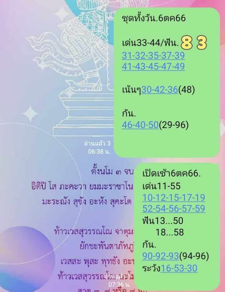 หวยหุ้นวันนี้ 6/10/66 ชุดที่ 6