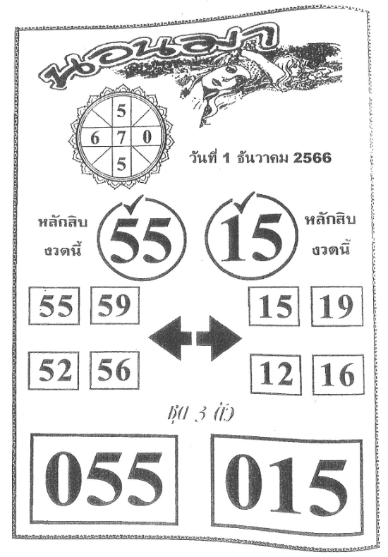 หวยนอนมา 1/12/66