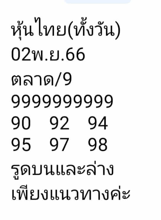 หวยหุ้นวันนี้ 2/11/66 ชุดที่ 6