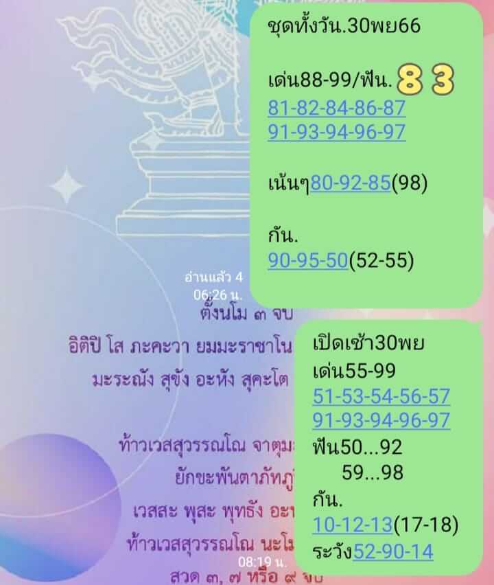 หวยหุ้นวันนี้ 30/11/66 ชุดที่ 7