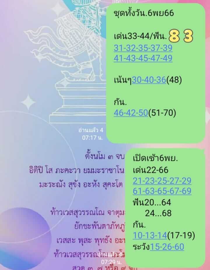 หวยหุ้นวันนี้ 6/11/66 ชุดที่ 7