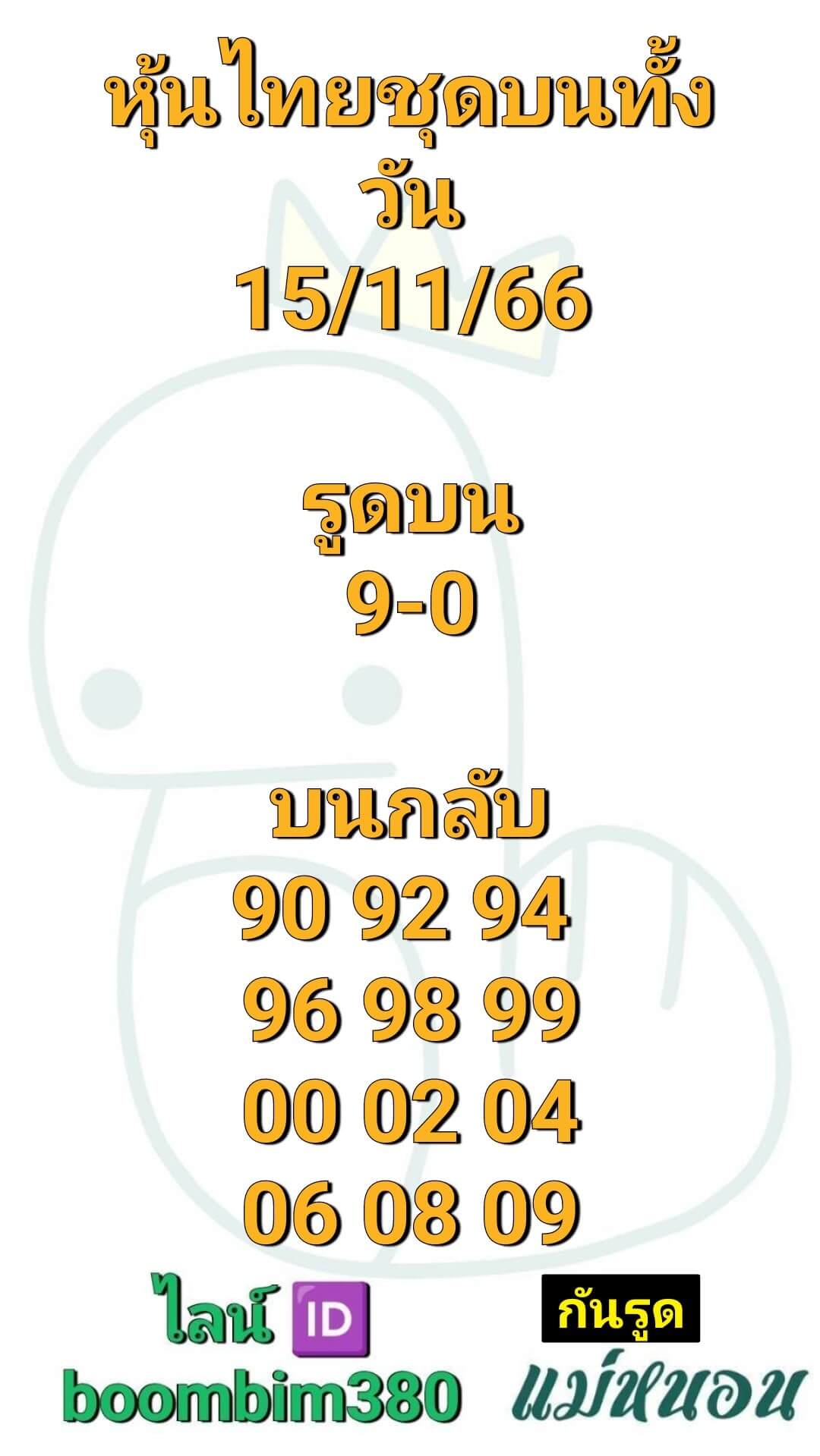 หวยหุ้นวันนี้ 15/11/66 ชุดที่ 8