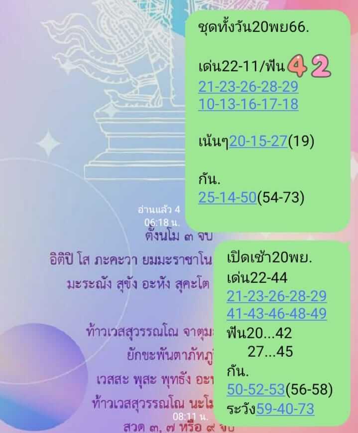 หวยหุ้นวันนี้ 20/11/66 ชุดที่ 9