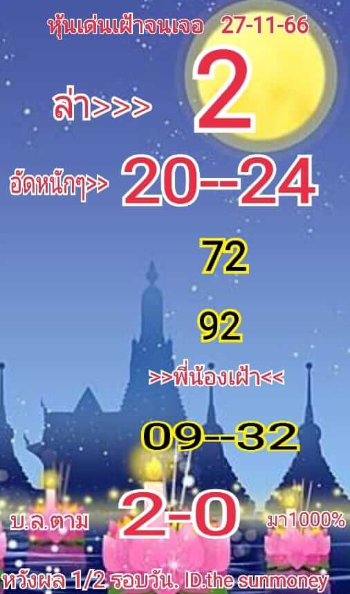 หวยหุ้นวันนี้ 27/11/66 ชุดที่ 9