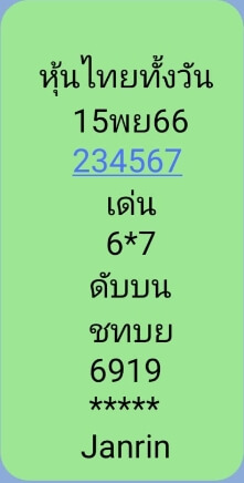 หวยหุ้นวันนี้ 15/11/66 ชุดที่ 9