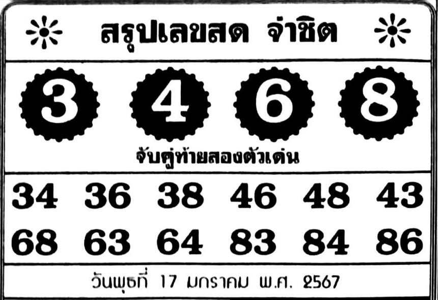 หวยจ่าชิต 17/1/67