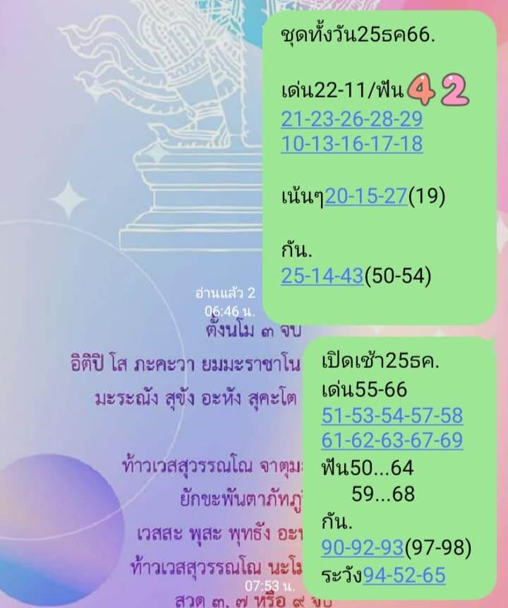 หวยหุ้นวันนี้ 25/12/66 ชุดที่ 10