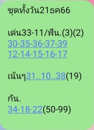 หวยหุ้นวันนี้ 21/12/66 ชุดที่ 2