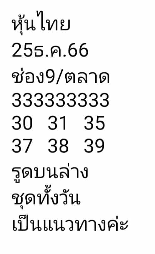 หวยหุ้นวันนี้ 25/12/66 ชุดที่ 4