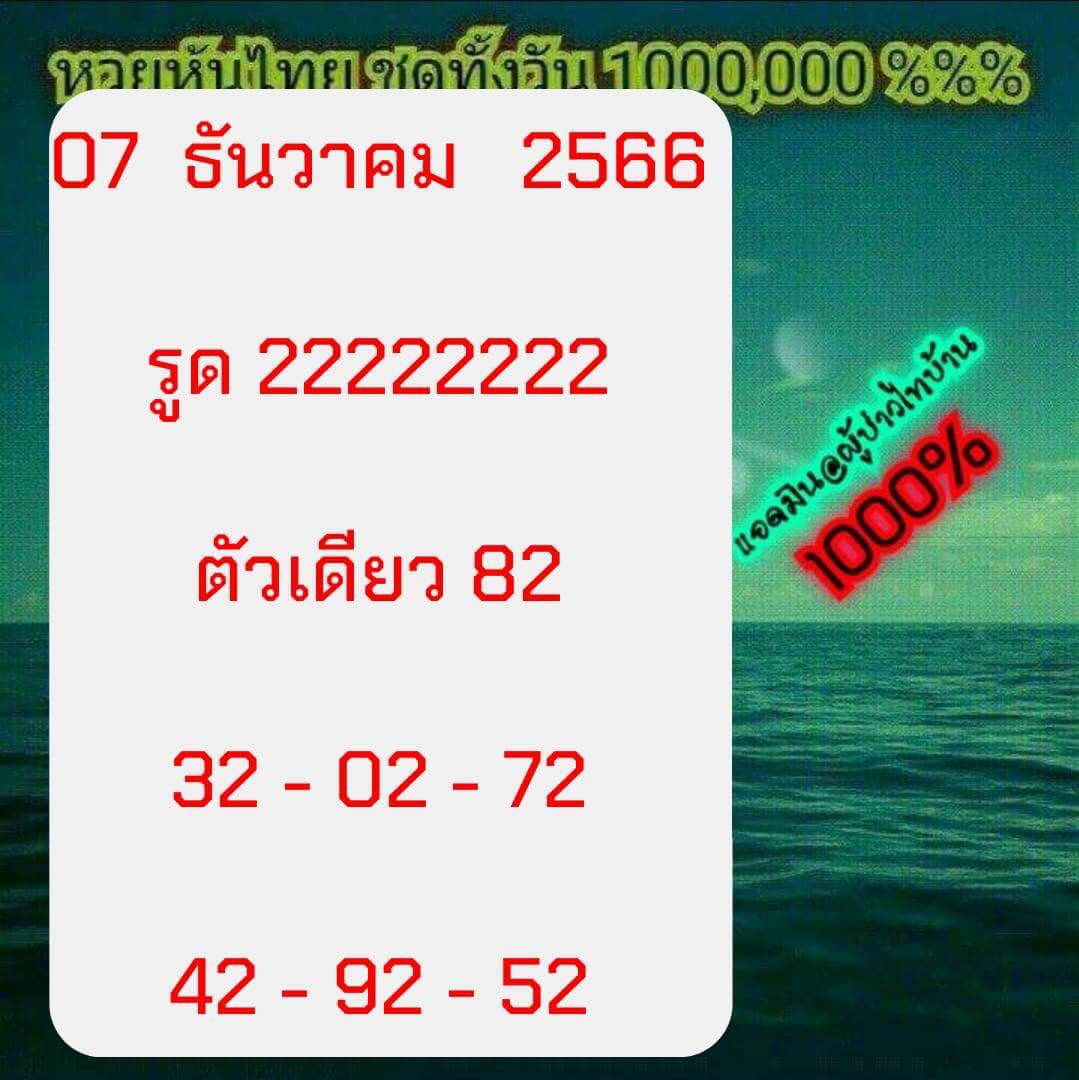 หวยหุ้นวันนี้ 7/12/66 ชุดที่ 5