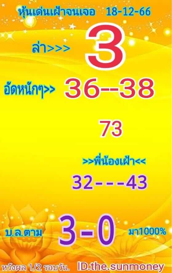 หวยหุ้นวันนี้ 18/12/66 ชุดที่ 5