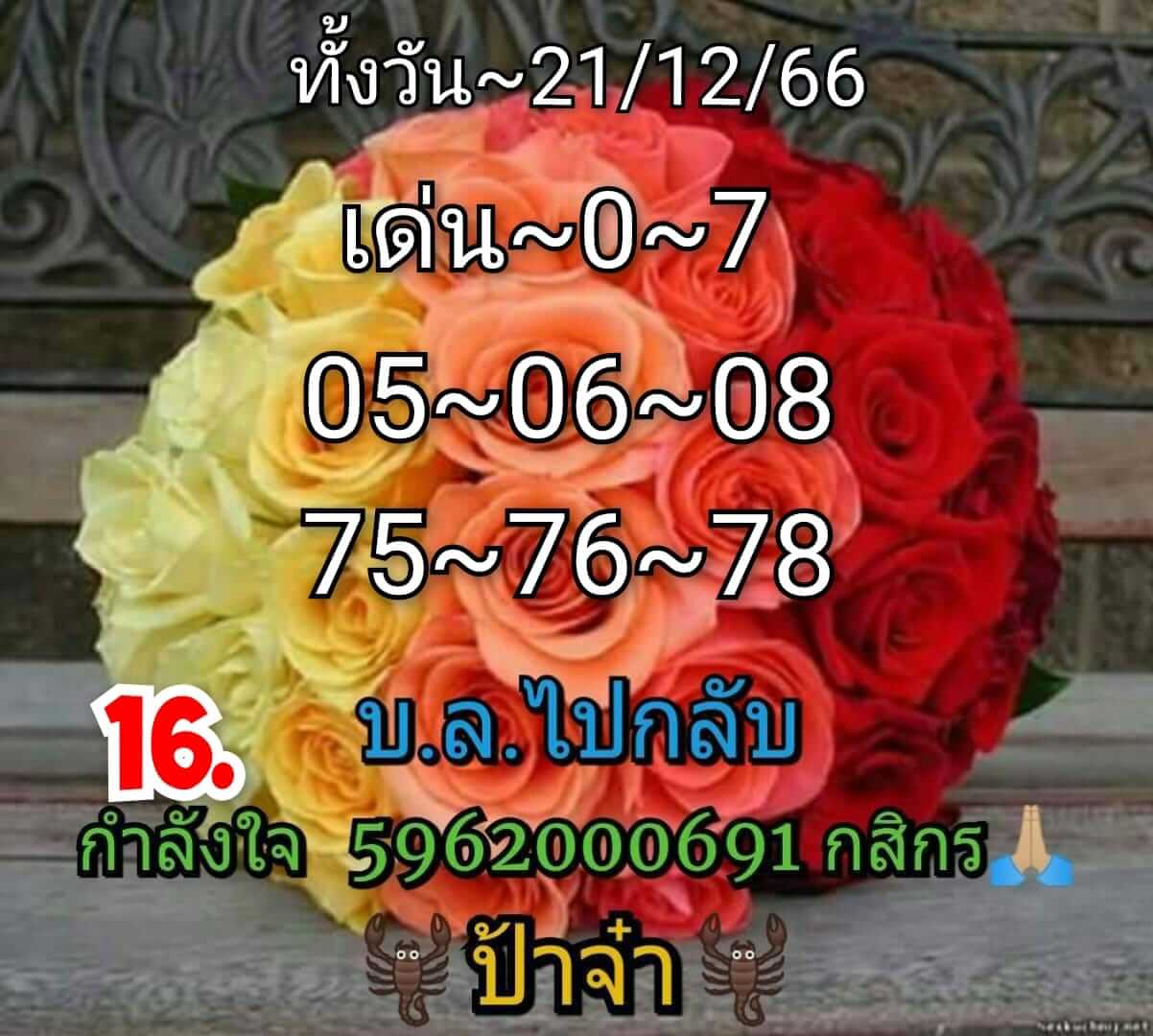 หวยหุ้นวันนี้ 21/12/66 ชุดที่ 7