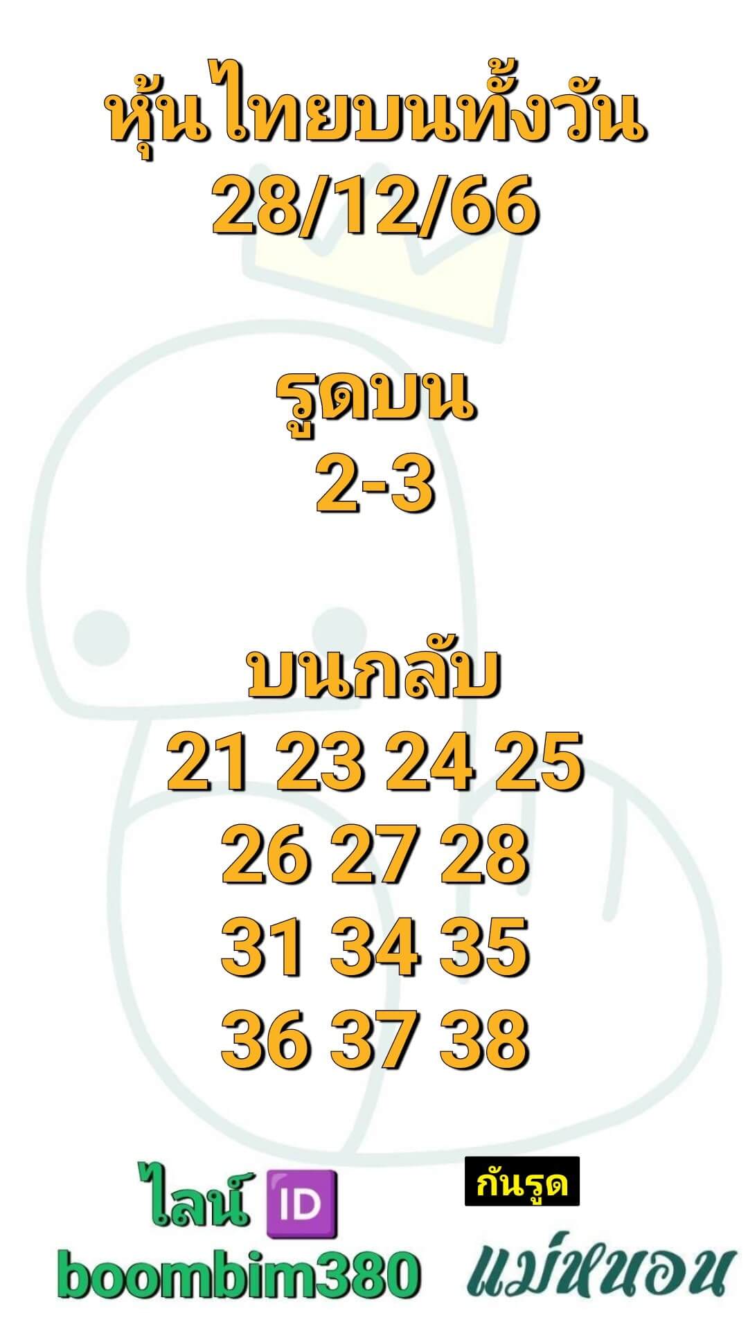 หวยหุ้นวันนี้ 28/12/66 ชุดที่ 9