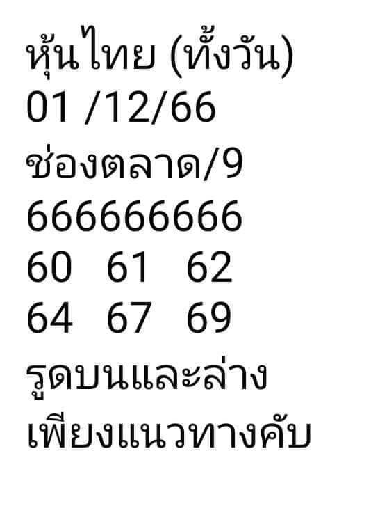 หวยหุ้นวันนี้ 1/12/66 ชุดที่ 9