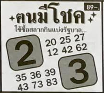 หวยคนมีโชค 1/2/67