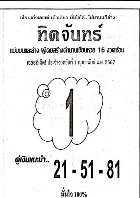 หวยทิดจันทร์ 1/2/67