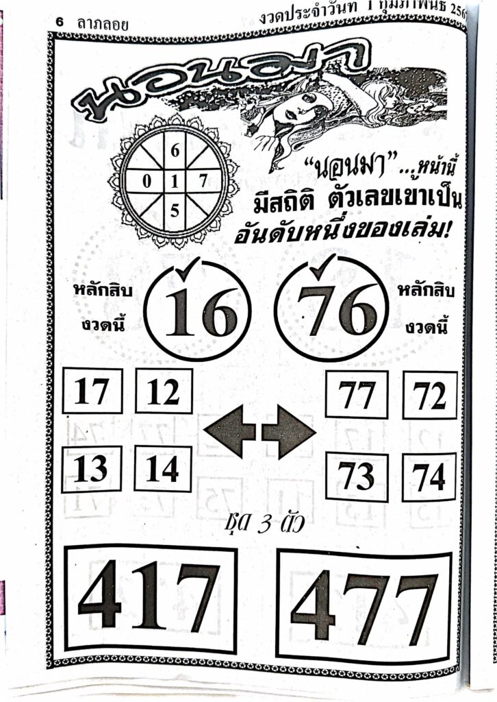 หวยนอนมา 1/2/67