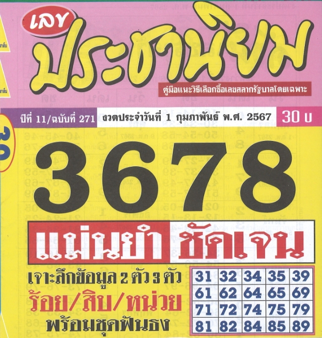 หวยประชานิยม 1/2/67