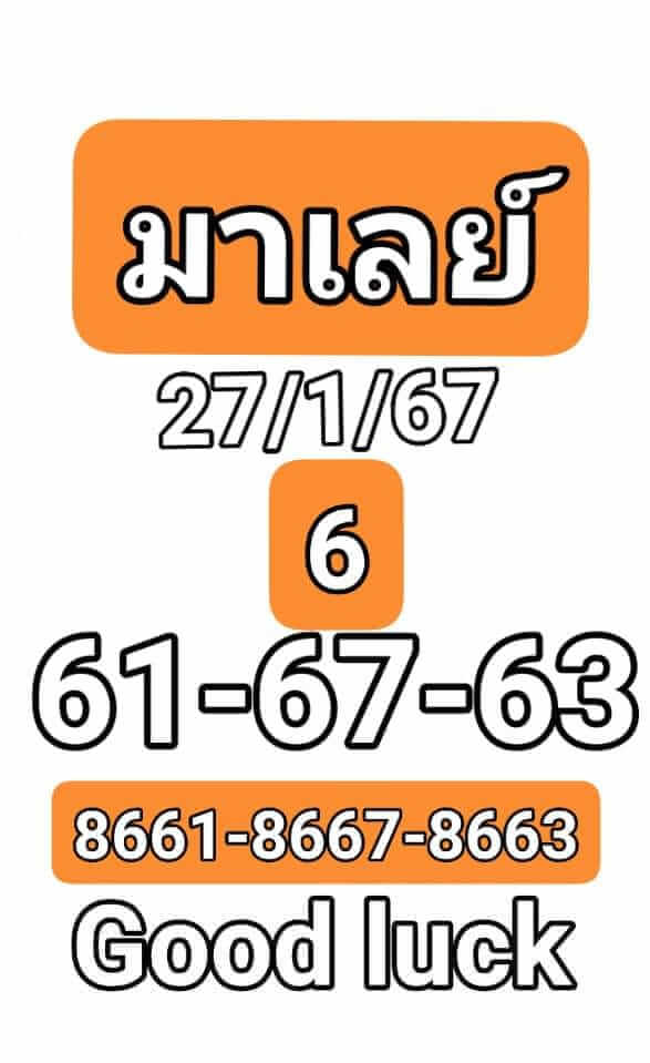 หวยมาเลย์วันนี้ 27/1/67 ชุดที่ 5