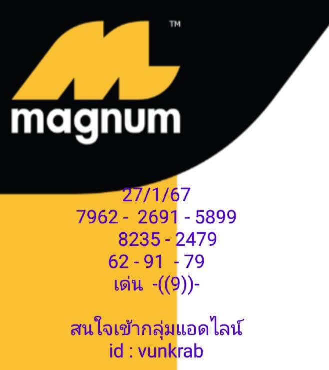 หวยมาเลย์วันนี้ 27/1/67 ชุดที่ 6