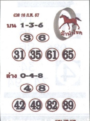 หวยม้านำโชค 16/2/67
