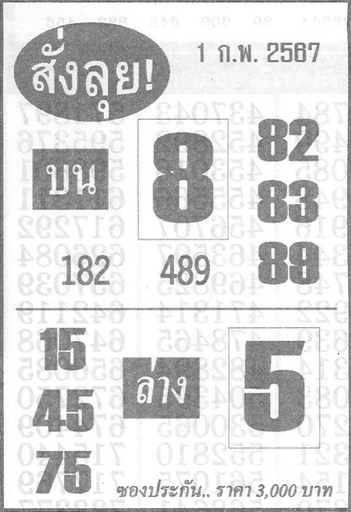 หวยสั่งลุย 1/2/67