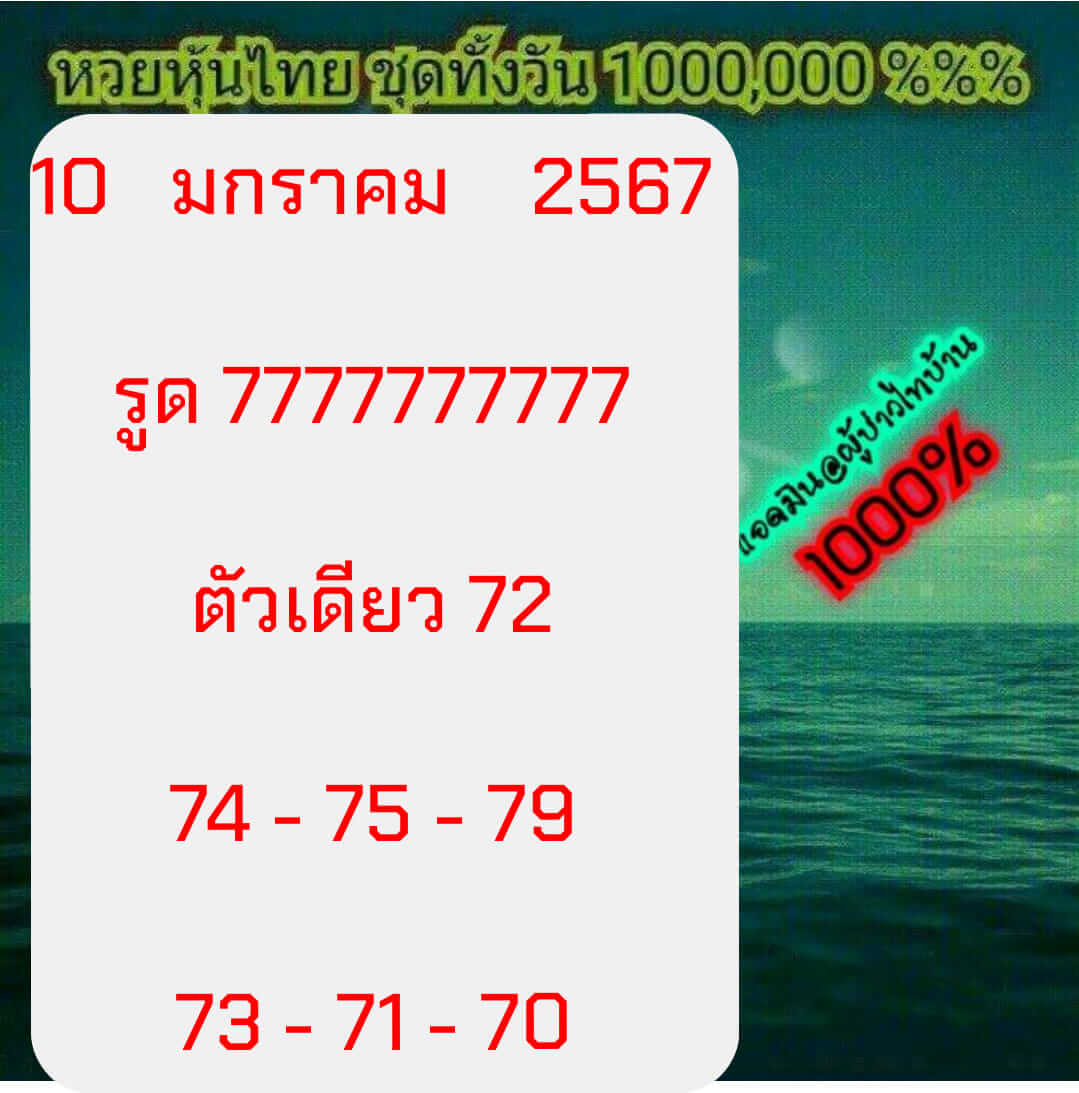 หวยหุ้นวันนี้ 10/1/67 ชุดที่ 10