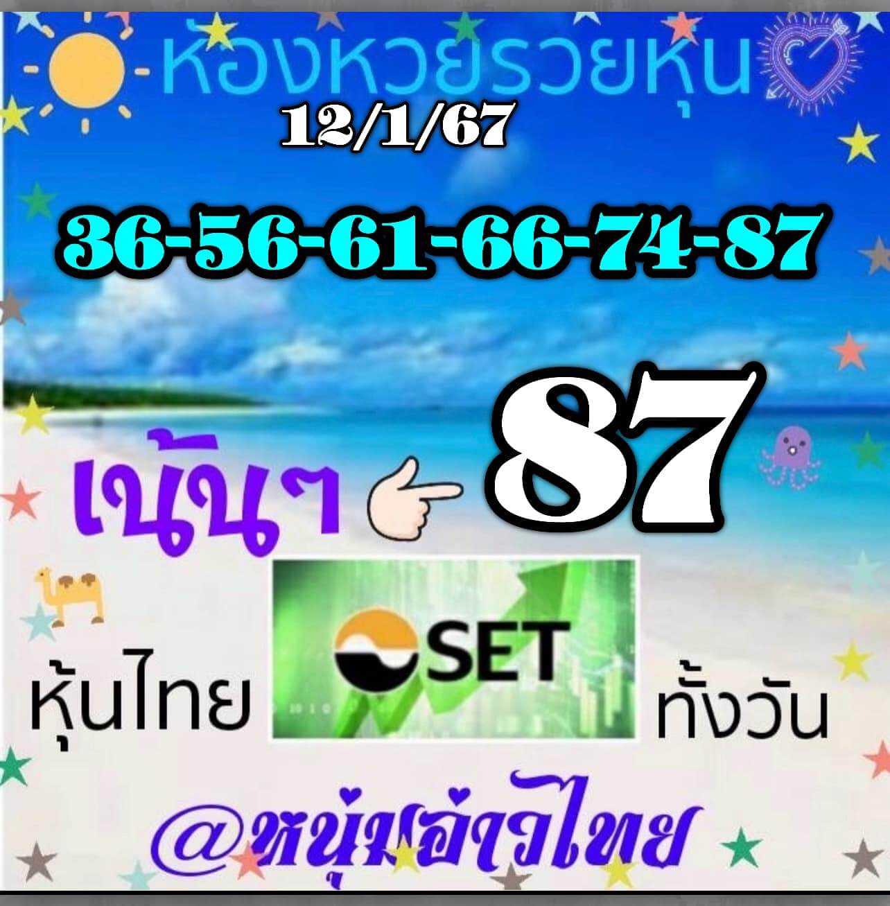 หวยหุ้นวันนี้ 12/1/67 ชุดที่ 10