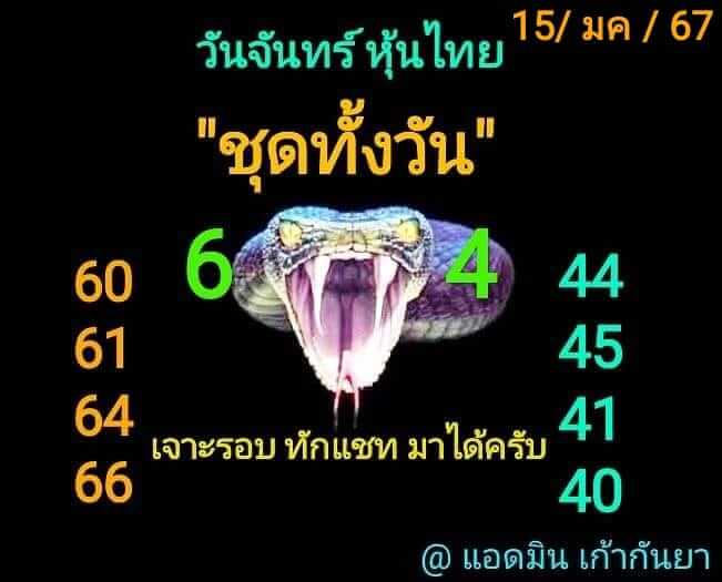 หวยหุ้นวันนี้ 15/1/67 ชุดที่ 10