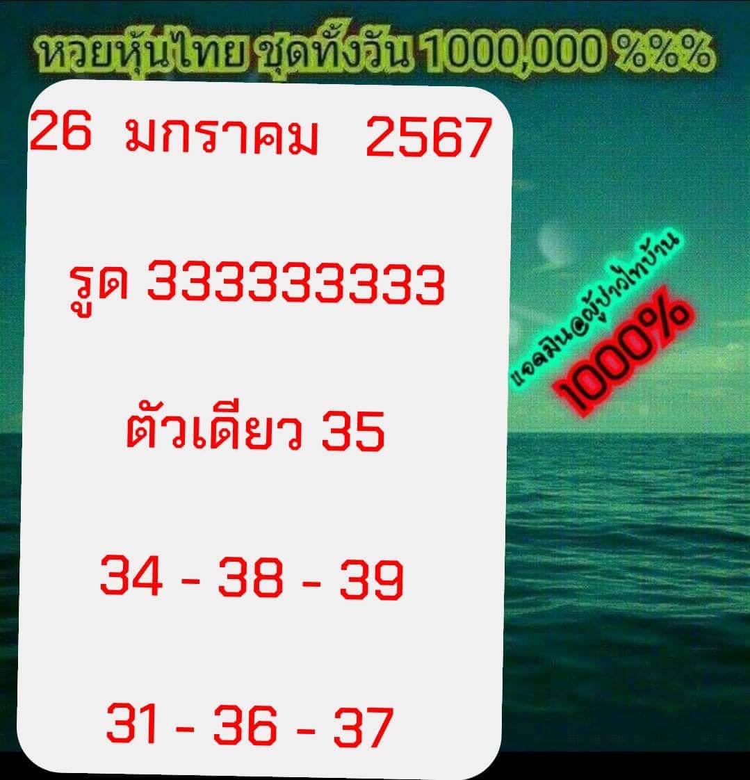 หวยหุ้นวันนี้ 26/1/67 ชุดที่ 2