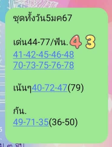 หวยหุ้นวันนี้ 5/1/67 ชุดที่ 2