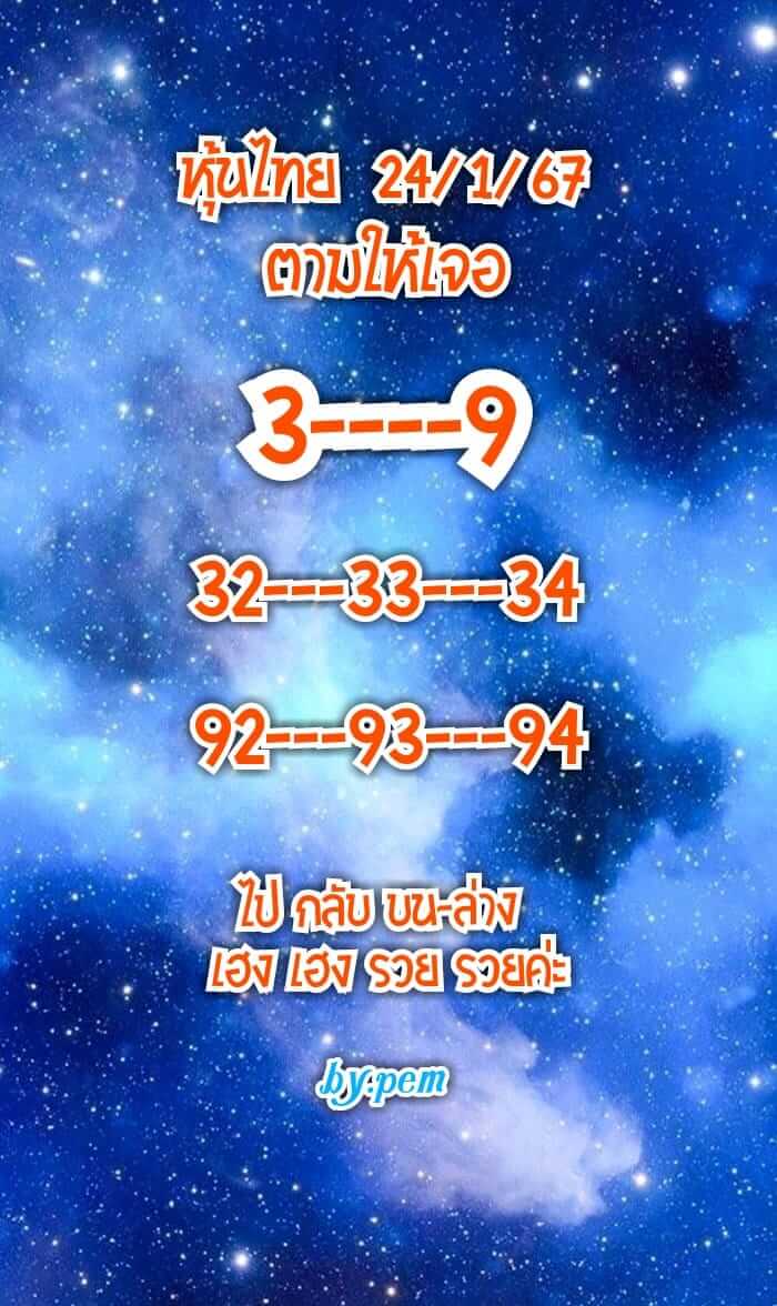 หวยหุ้นวันนี้ 24/1/67 ชุดที่ 3