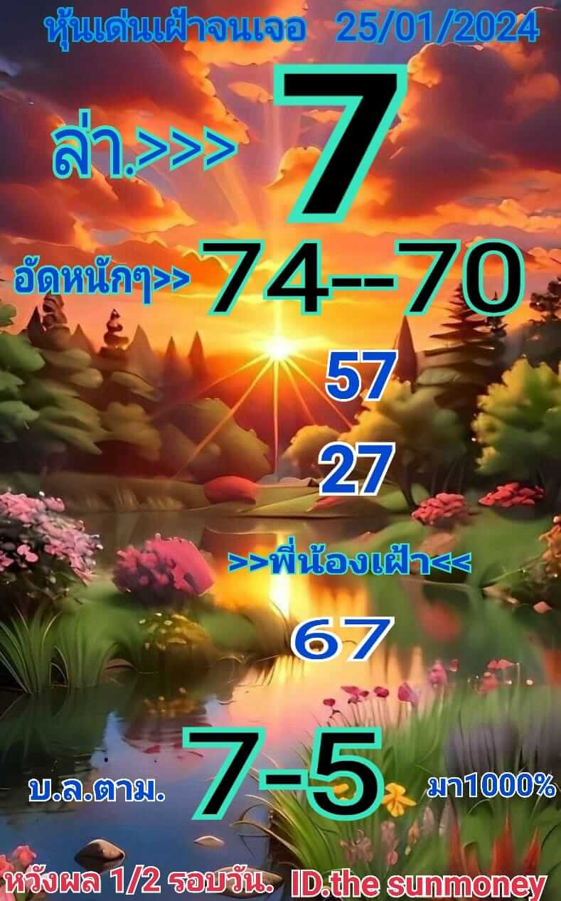 หวยหุ้นวันนี้ 25/1/67 ชุดที่ 3