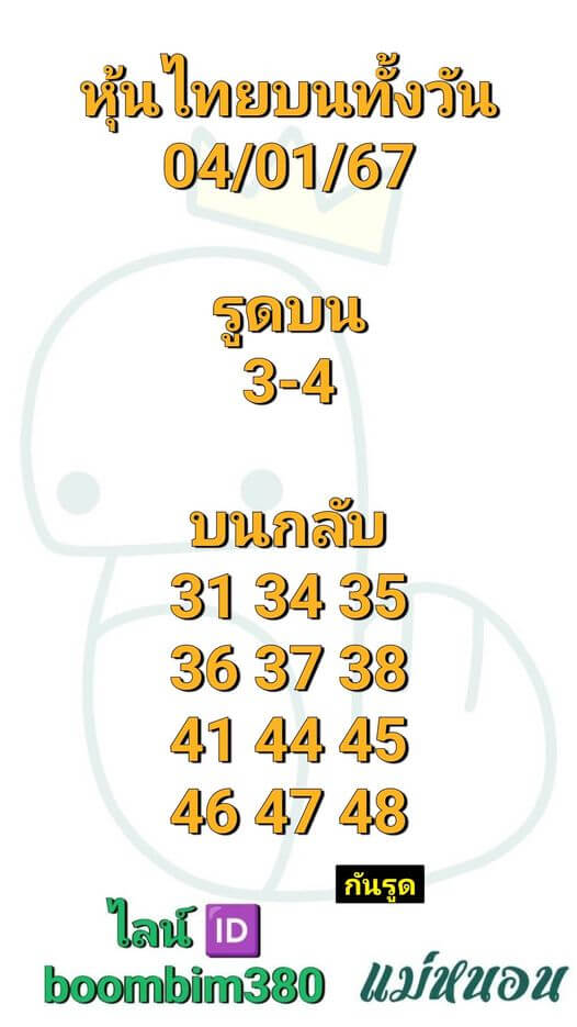 หวยหุ้นวันนี้ 4/1/67 ชุดที่ 3