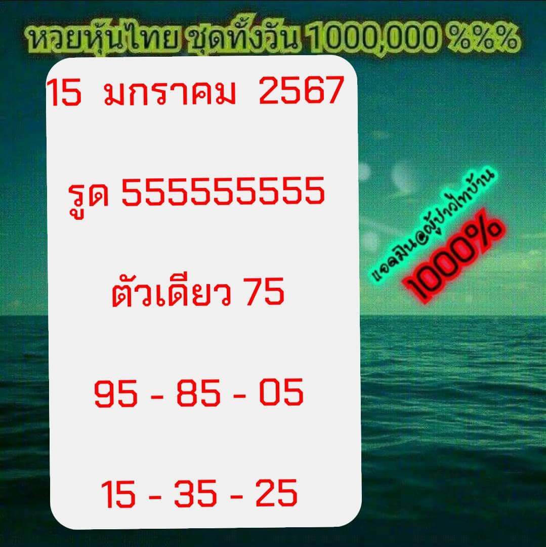 หวยหุ้นวันนี้ 15/1/67 ชุดที่ 3