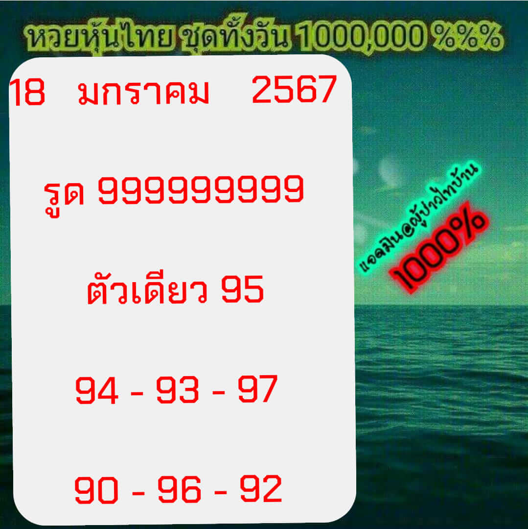 หวยหุ้นวันนี้ 18/1/67 ชุดที่ 4