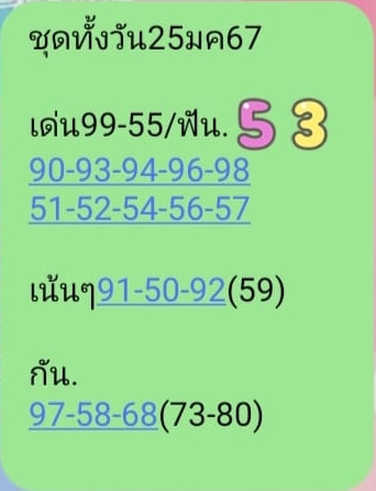 หวยหุ้นวันนี้ 25/1/67 ชุดที่ 5