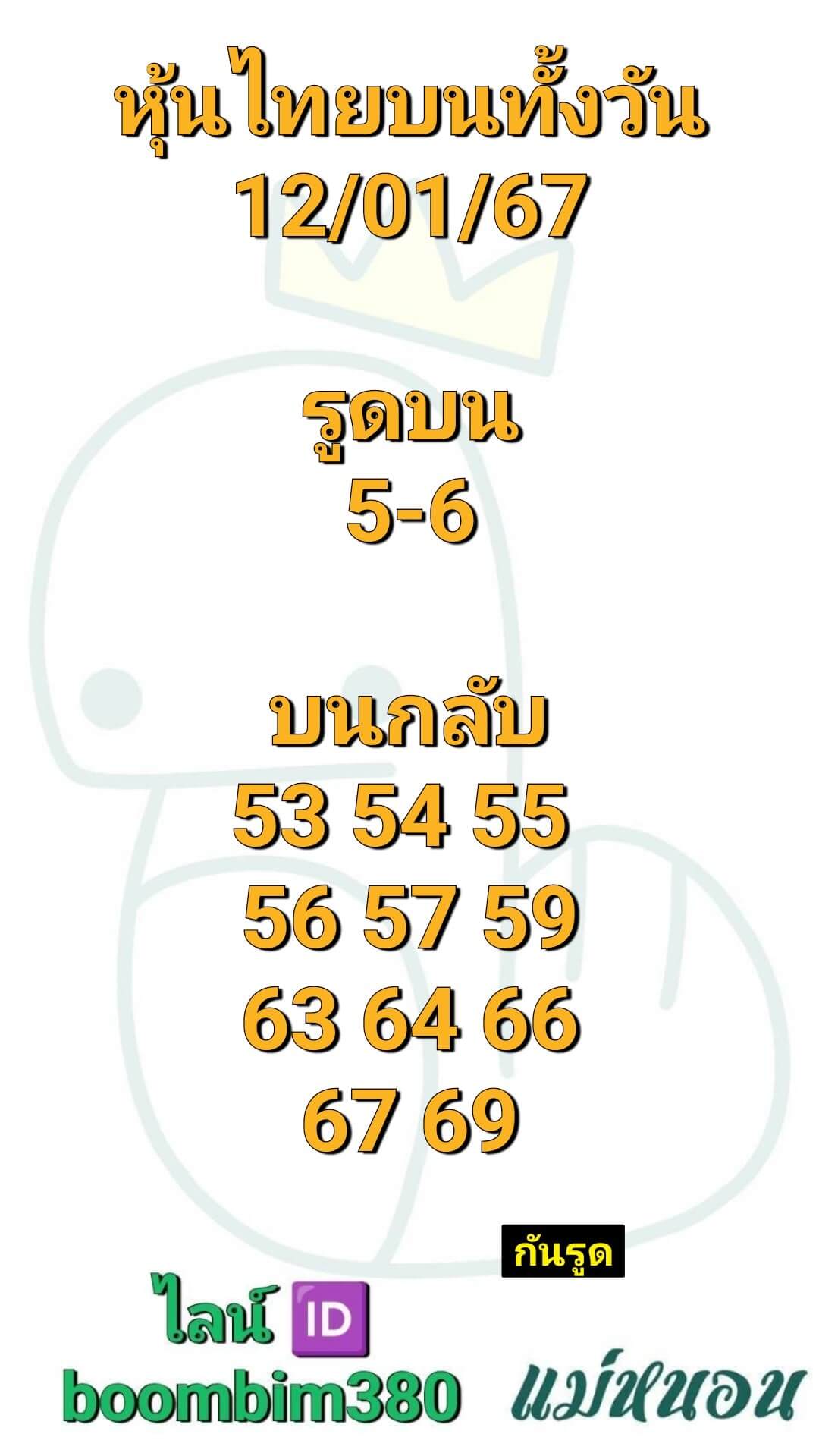 หวยหุ้นวันนี้ 12/1/67 ชุดที่ 5