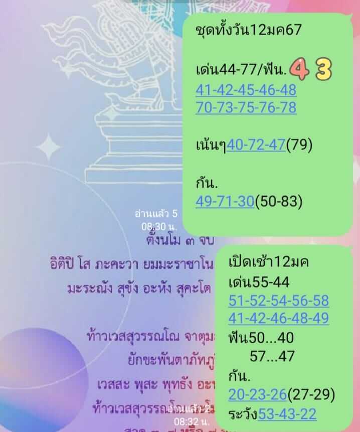 หวยหุ้นวันนี้ 12/1/67 ชุดที่ 7