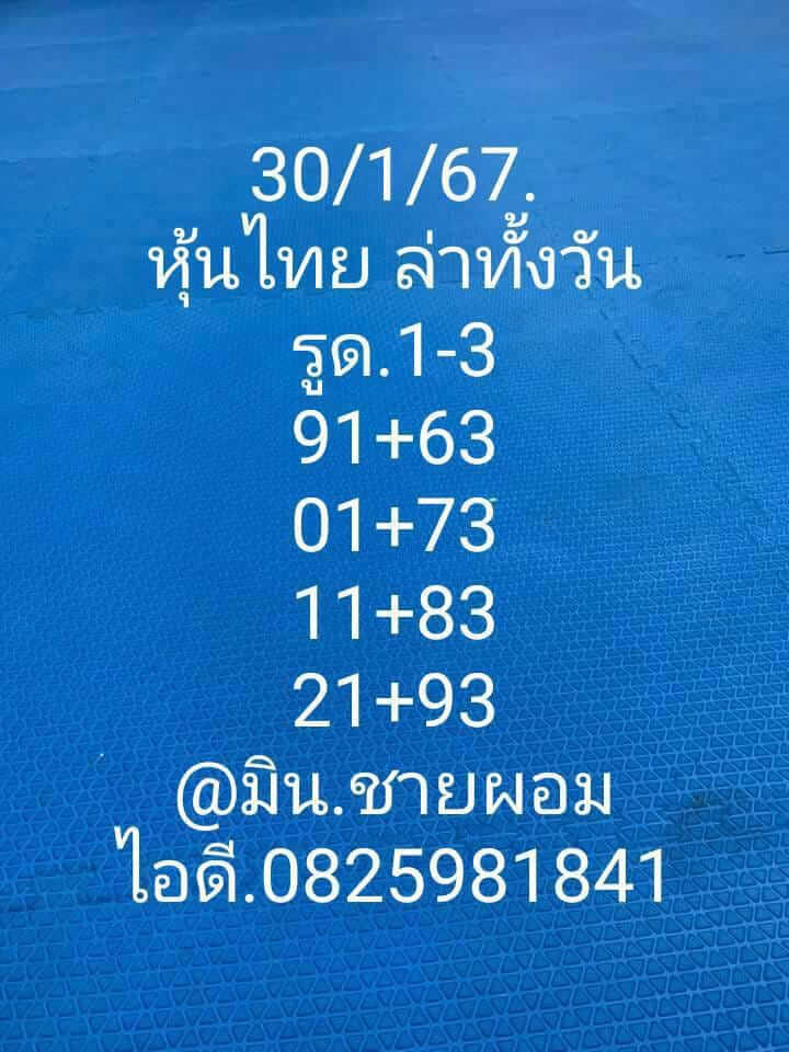 หวยหุ้นวันนี้ 30/1/67 ชุดที่ 8