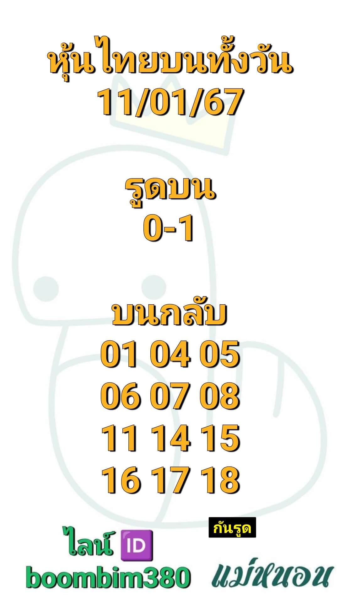 หวยหุ้นวันนี้ 11/1/67 ชุดที่ 8