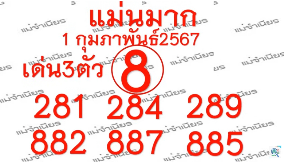 หวยแม่นมาก 1/2/67