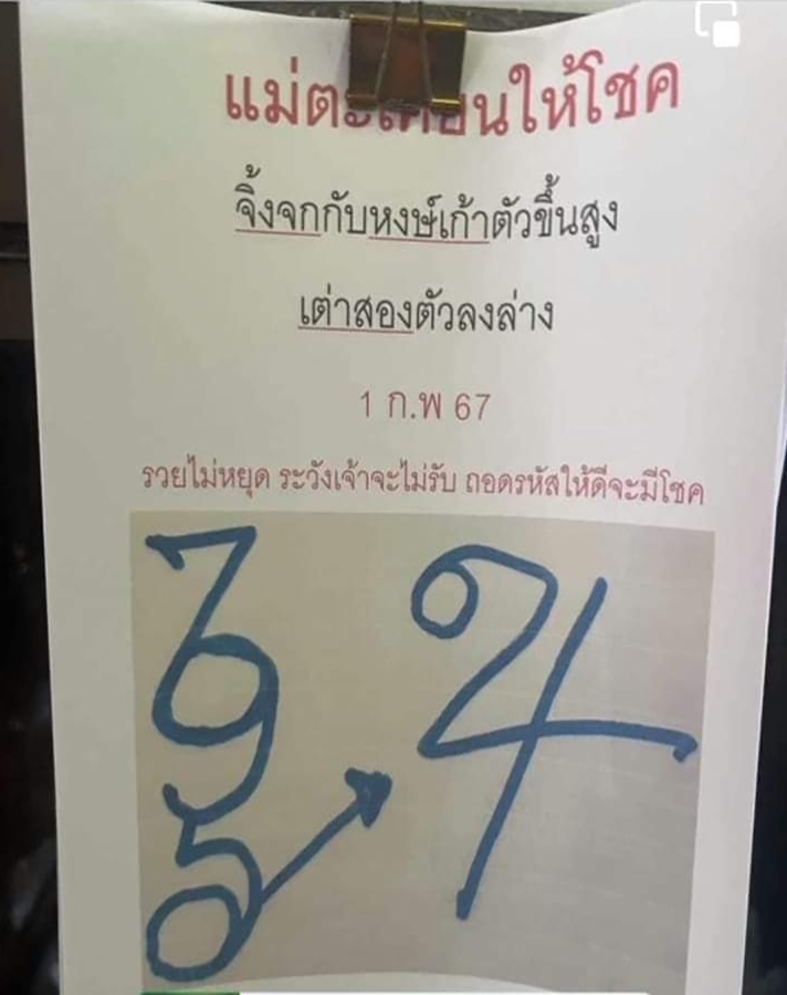 หวยกุมารทองให้โชค 1/2/67