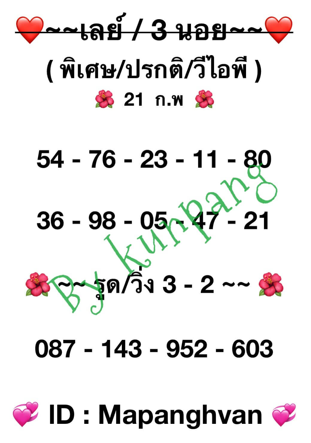 หวยมาเลย์วันนี้ 21/2/67 ชุดที่ 1