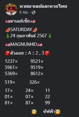 หวยมาเลย์วันนี้ 24/2/67 ชุดที่ 10