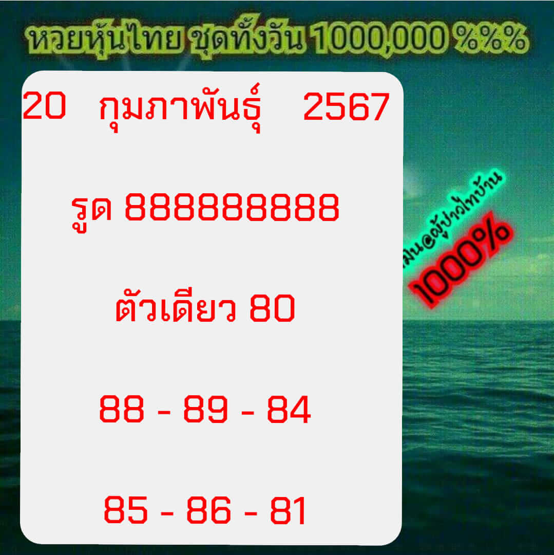 หวยหุ้นวันนี้ 20/2/67 ชุดที่ 2