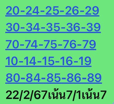 หวยหุ้นวันนี้ 22/2/67 ชุดที่ 7