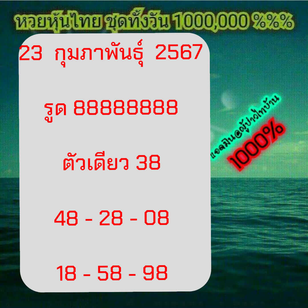 หวยหุ้นวันนี้ 23/2/67 ชุดที่ 7