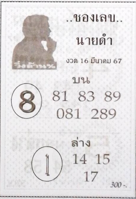 เลขนายดำ 16/3/67