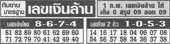 เลขเงินล้าน 1/3/67